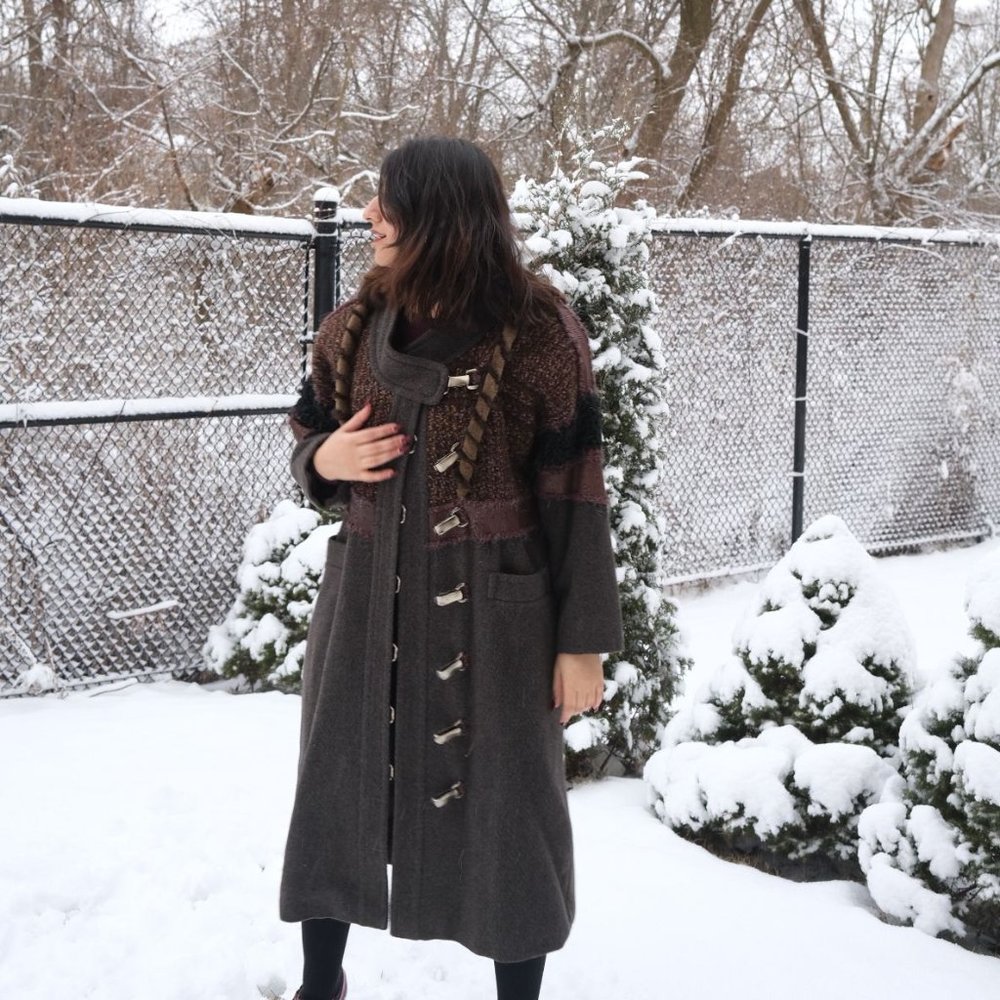 Make a Statement with this One-of-a-Kind Brown Long Coat (Small / Medium)